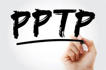 An image featuring PPTP text representing Point–to–Point Tunneling Protocol concept