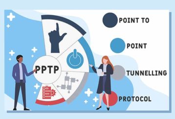 Point to Point 터널링 프로토콜 개념을 나타내는 PPTP를 특징으로하는 이미지