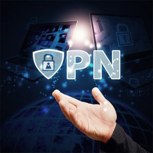 An image featuring person holding out his hand on VPN concept