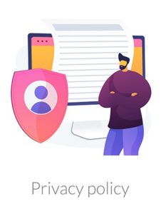 An image featuring a person reading the privacy policy concept