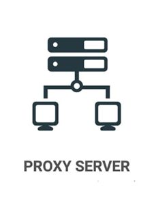 An image featuring a proxy server infographic concept