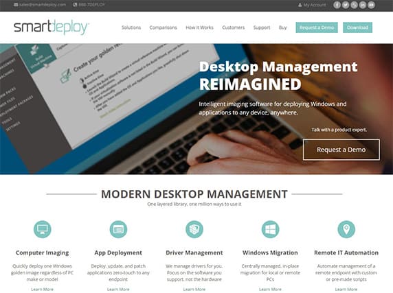 An image featuring SmartDeploy website