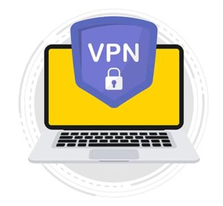 An image featuring VPN security logo on laptop concept