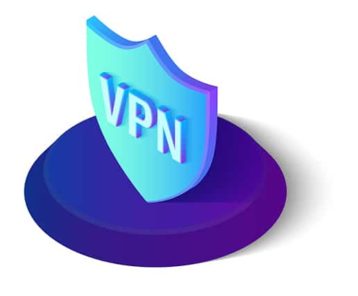 An image featuring VPN security shield logo concept