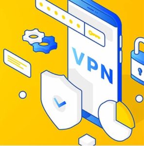 An image featuring VPN opened on phone concept