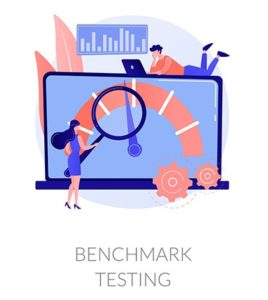 An image featuring benchmark testing two people concept