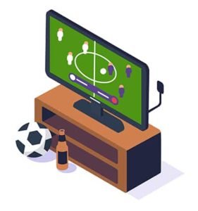 An image featuring football on TV concept