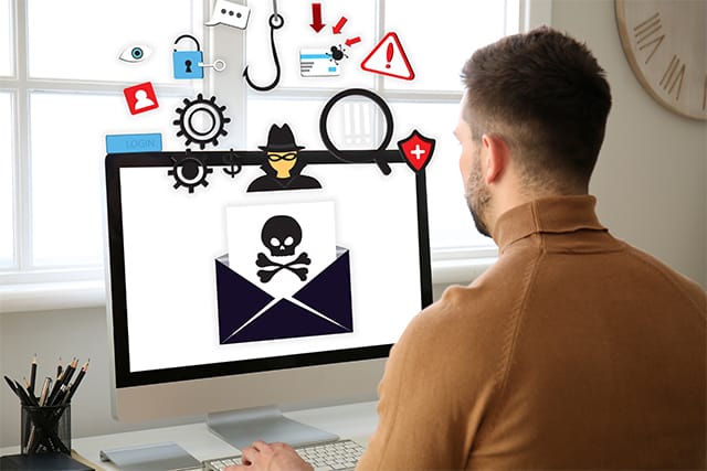An image featuring infected email danger representing spyware concept