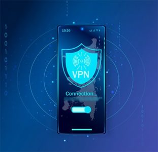 An image featuring a mobile that has VPN connection concept