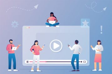 An image featuring multiple people using a streaming service concept