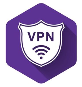 An image featuring a VPN connection shield logo
