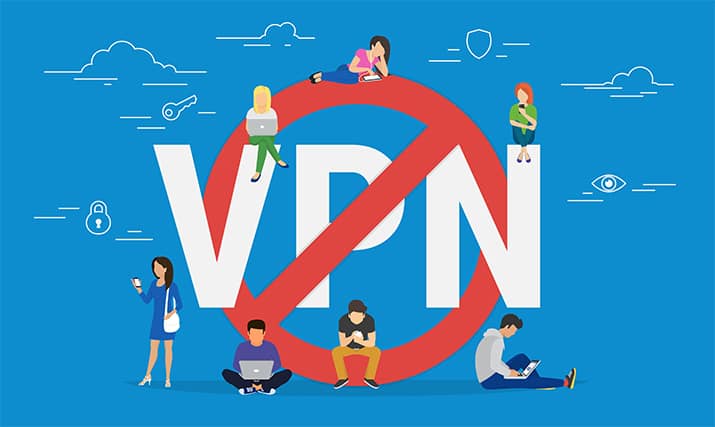 An image featuring blocked VPN concept