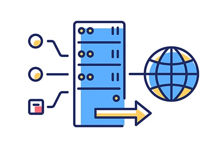 An image featuring a DNS server concept