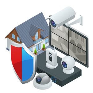 An image featuring home security camera concept