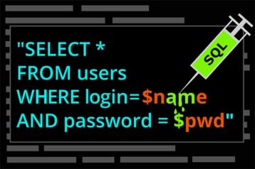 An image featuring an SQL injection attack concept