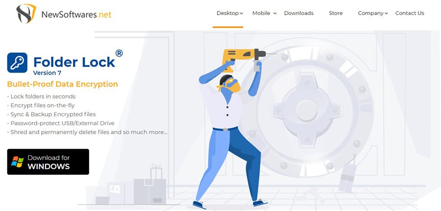 an image wit Folder Lock homepage 