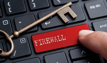 an image with firewall button on laptop keyboard with key on it