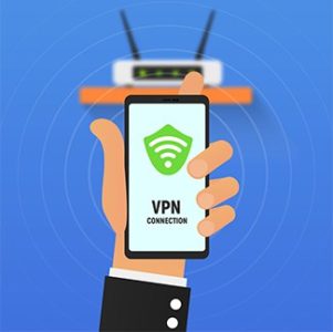 an image with VPN connection vector illustration