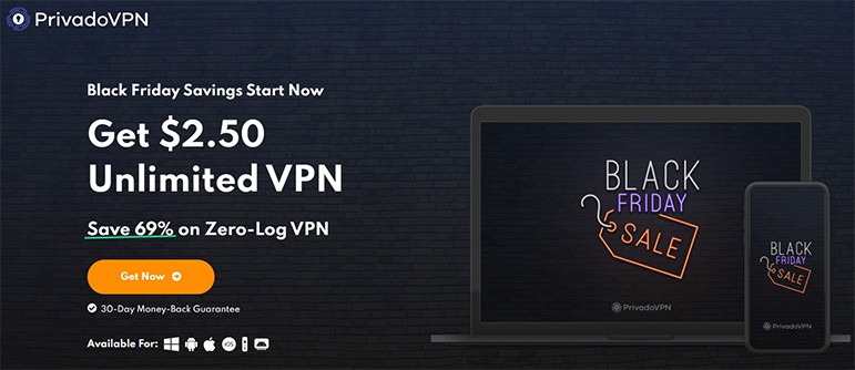 an image with Privado VPN home page 