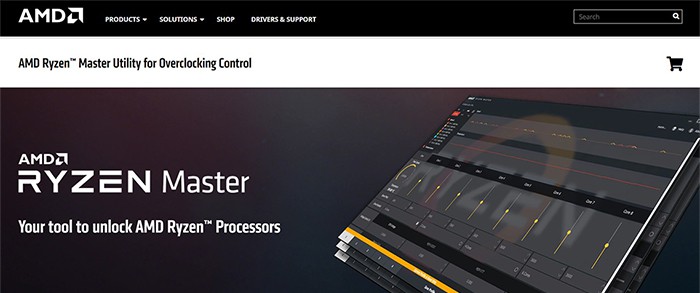 an image with AMD Ryzen Master homepage screenshot