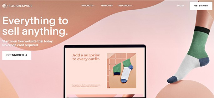 an image with Squarespace homepage screenshot
