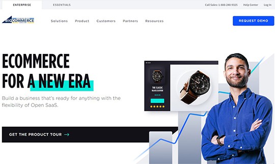 an image with BigCommerce homepage screenshot