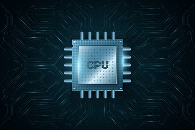 an image with Cpu microchip 