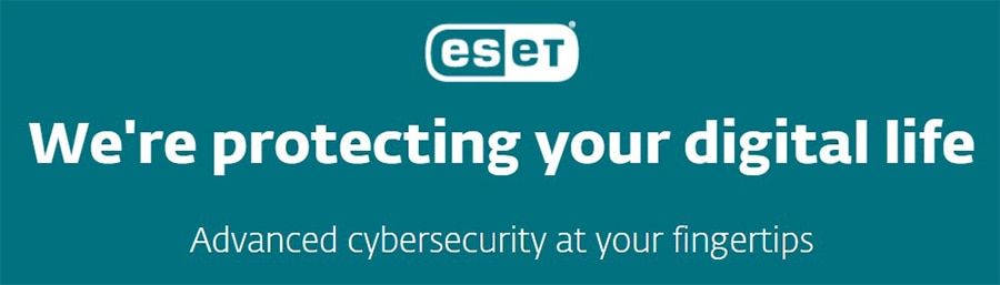 an image with ESET antivirus home page moto