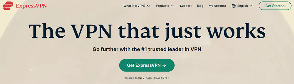 an image with ExpressVPN home page
