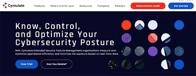 an image with Cymulate homepage screenshot