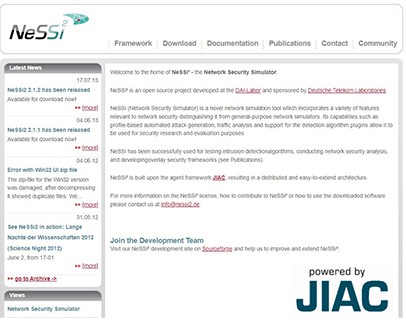 an image with NeSSi2 homepage screenshot