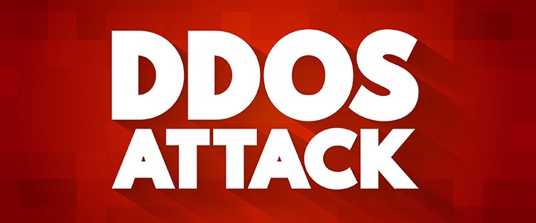 an image with DDOS attack written on red background  