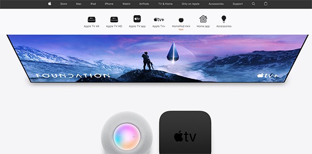 an image with Apple TV homepage 