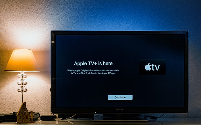 an image with Apple TV opened on TV