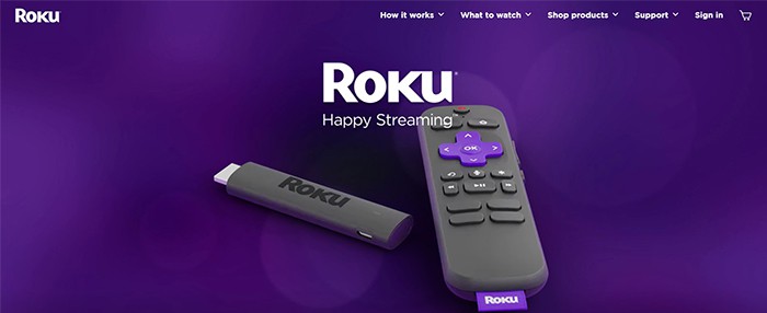 an image with Roku homepage 