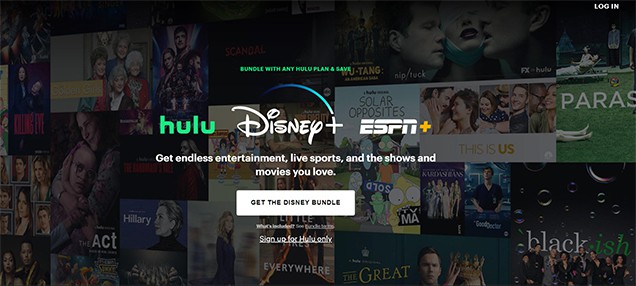 an image with Hulu homepage 