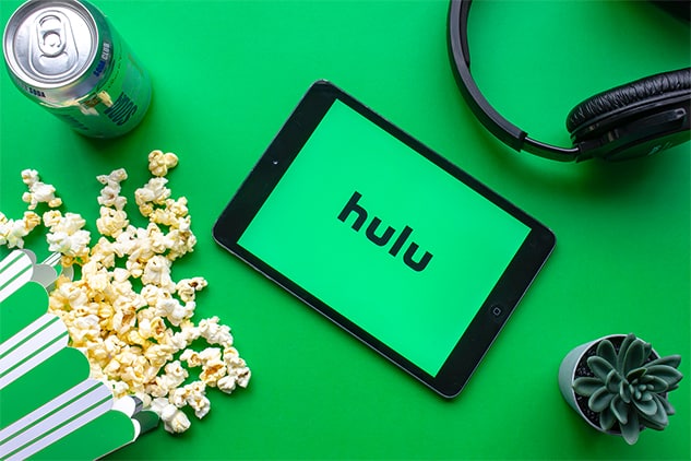 an image with Hulu opened on tablet