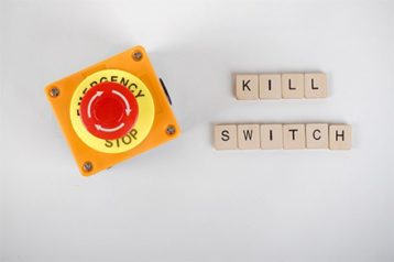an image with emergency Stop button with a kill switch sign