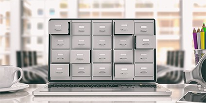 an image with archives cabinet on laptop