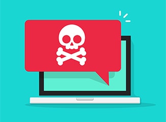 an image with virus alert on laptop vector illustration 