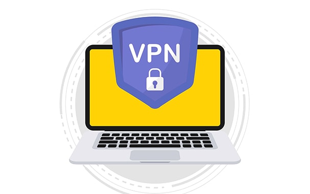 an image with VPN on laptop vector illustration 