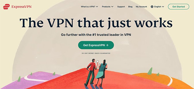 an image with ExpressVPN homepage screenshot