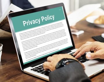 an image with Privacy policy opened on laptop