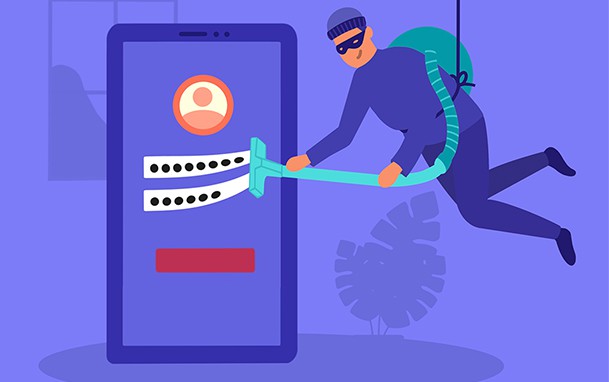 an image with Hacker stealing sensitive data. vector illustration 