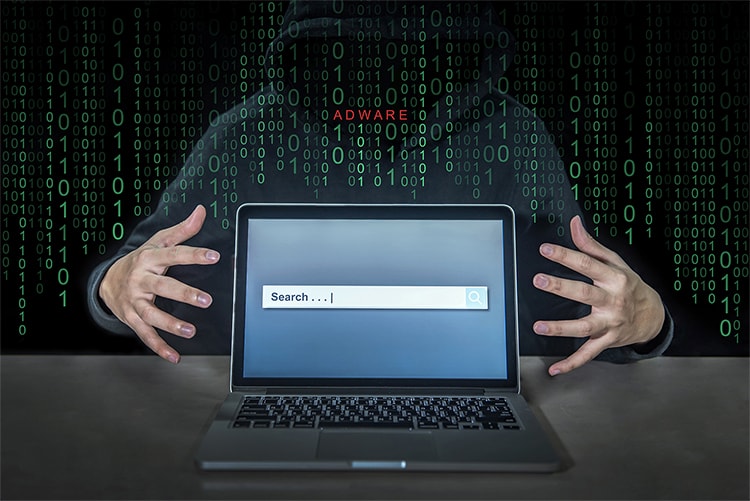 an image with hacker controlling laptop .cyber attack hijack process 