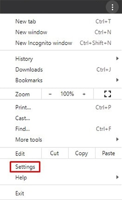 An image featuring highlighting the Settings option in Google Chrome representing how to block Ads on Google Chrome concept