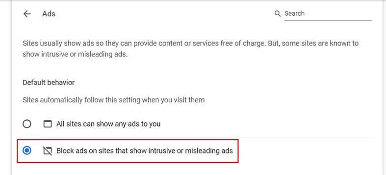 An image featuring highlighting blocking ads option in Google Chrome representing how to block Ads on Google Chrome concept