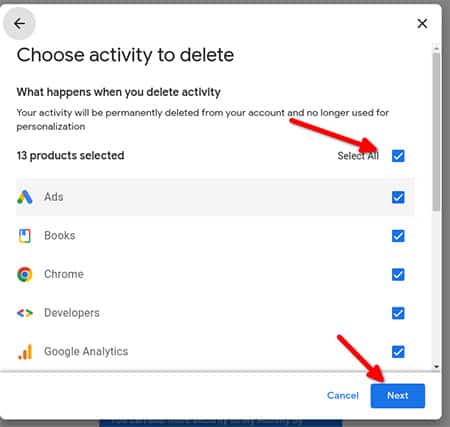 An image featuring how to delete Google search history on a desktop computer step4