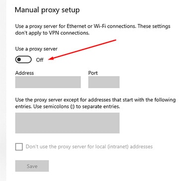 An image featuring how to set up a SOCKS5 proxy on Windows 10 step3