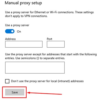 An image featuring how to set up a SOCKS5 proxy on Windows 10 step5